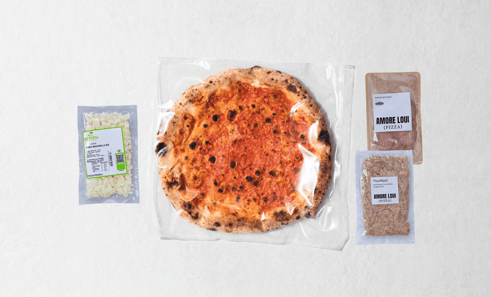 Compact: Pizzaboden und einzeln verpackte Toppings