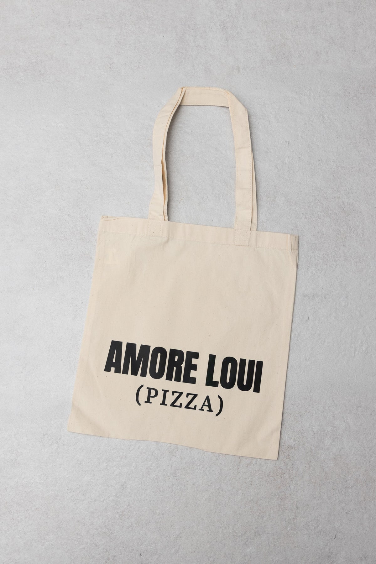 Naturfarbene Stofftasche mit AMORE LOUI Logo